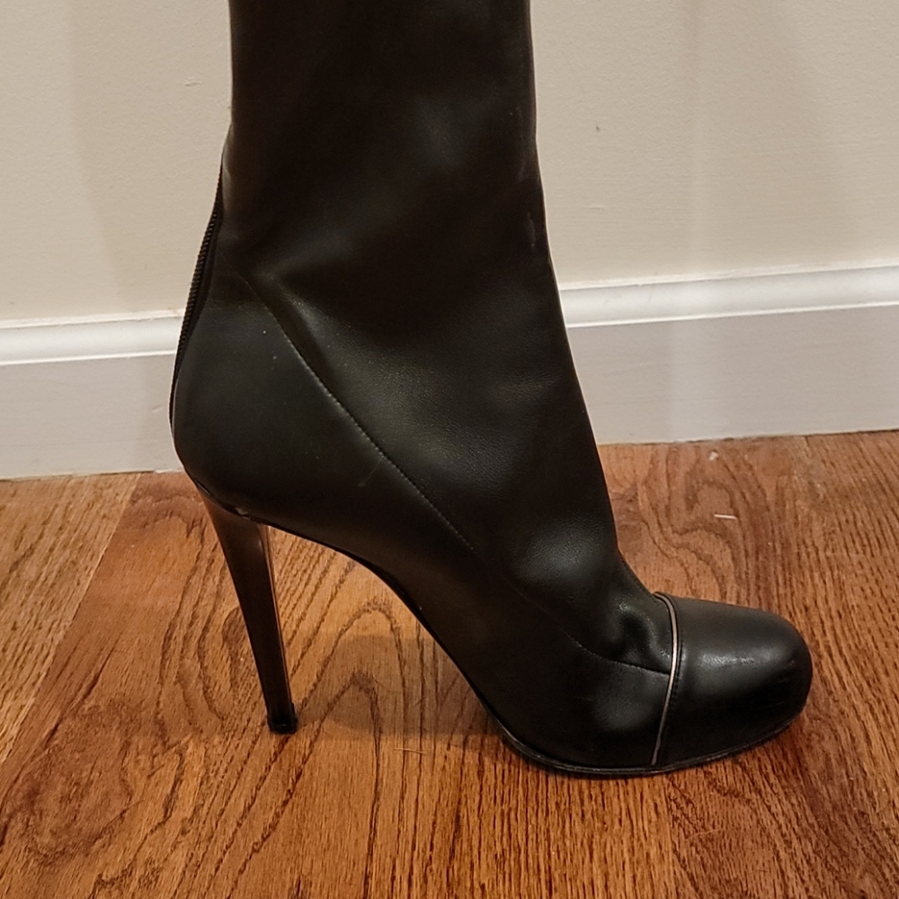 Diego Dolicini Over Knee Soft Black Leather Boots